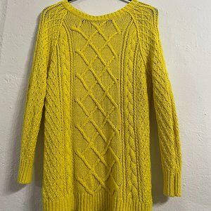 Loft yellow cableknit sweater, S